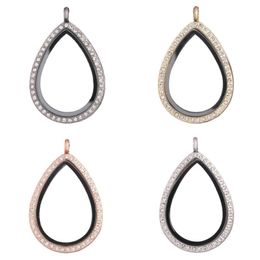 Pendant Necklaces 5Pcs Tear Drop Alloy Glass Locket Living Memory Floating For Women Men Jewelry WhoelasePendant