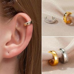 Clip-on & Screw Back Rhinestone Metal Ear Cuffs Clip Earrings Gold Silver Color Non Pierced Earings For Women C-shaped Cartilage Clips Jewel
