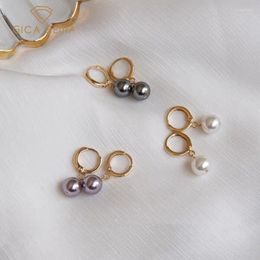 Dangle & Chandelier GICA GEMA Classic 925 Sterling Silver Freshwater Pearl Black White Purple Earrings For Women Fine Jewellery Kirs22