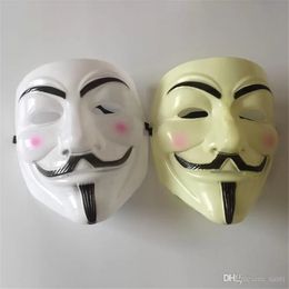 Factory Vendetta mask anonymous mask of Guy Fawkes Halloween fancy dress costume white yellow 2 Colours