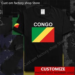 Congo Republic Country Flag T shirt Free Custom Jersey DIY Name Number 100 Cotton T shirts Men Women Loose Casual T shirt 220620