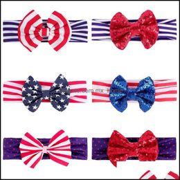 Hair Accessories Baby Kids Maternity Baby Children Girls Independence Day Stripe Stars Headbands Infan Dhit7