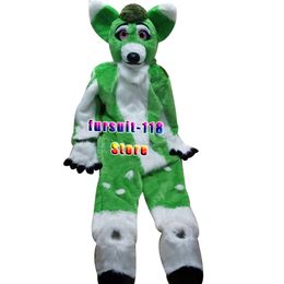 Fursuit Long-haired Husky Dog Fox Wolf Mascot Costume Fur Adult Cartoon Character Doll Halloween Party Cartoon Set #217