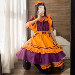 コスチュームアクセサリープラスサイズのメイドドレスハロウィーンコスプレ衣装女性エプロン衣装ロリータカボチャスーツアニメパーティープリンセス服20