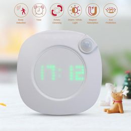 Night Lights Clock Light With Motion Sensor Battery Powered PIR Adjustable Brightness Magnet LampNight LightsNight