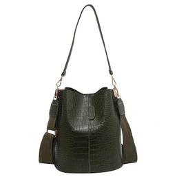 Wallets Vintage Bucket Crossbody Bag For Women Crocodile Pattern PU Leather Large Capacity Shoulder Bolsa Feminina HandbagsWallets WallWalle