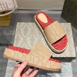 2022-Fashion Mens Womens Sandals Slippers Slide Designer Luxury Flat High Heels Flip Flops Shoes Embroidered Platform Rubber Sandal Leather
