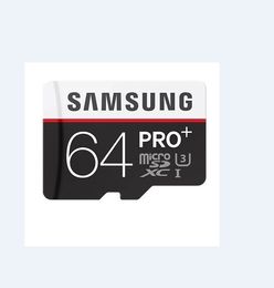 DHL shipping 16G/32GB/64GB/128GB/256GB High quality Actual capacity Samsung PRO+ micro sd card C10/4K HD camera TF cards/smartphone memory card 90MB/S