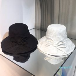 designer Brim Hats Women big bowknot fisherman bucket cotton party sun top bonnet hat for men woman fitted summer beach