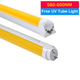 uv smd led UK - Free UV LED Tubes 85-265V 2Feet-8Feet SMD 2835 Yellow Lights 72W 65W 54W 45W 28W 18W 9W For Hospital Laboratory Workshop T8 Integrated   G13 EMC Usalight