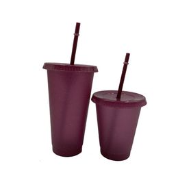 Summer Water Cup 710ml Plastic Drinking Bottles with Straws Birthday Wedding Party Reusable Juice Tumbler by sea