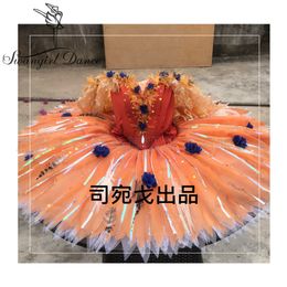 Girls Flower Fairy Professional Ballet Tutu Girls Competition Costumes For YAGP Classical Pancake Tutu BT4036