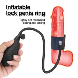 sexy Toys For Couples Cock Ring Penis Inflatable Phallus Adjustable Size Grow Fast Enlargement Trainer