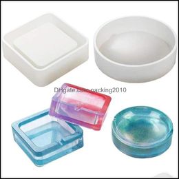 Craft Tools Arts Crafts Gifts Home Garden Ll Ashtray Sile Mold Epoxy Resin Round Square Molds Diy Making Supplies Dhfwm