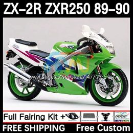 Full Body Kit For KAWASAKI NINJA ZX 2R 2 R R250 ZXR 250 ZX2R ZXR250 1989 1990 Bodywork 8DH.50 ZX-2R ZXR-250 89-98 ZX-R250 ZX2 R 89 90 Motorcycle Fairing sale green