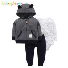 /Spring Autumn Born Baby Girls Outfits Boys Clothes Casual CoatRompersPants Sport Suit Infant Clothing Sets -1 LJ201221