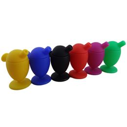 Colourful Silicone Mini Bubble Philtre Waterpipe Pipes Portable Dry Herb Tobacco Cigarette Holder Smoking Bong Tips Portable Shackle Ring High Quality DHL