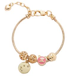 Personalization Collection Gold Constellation Bracelets Symbol Nameplate Moon Constellation Couple Charm Chain Bracelet for Women Men