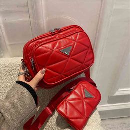 Purses Outlet new wide strap messenger sling one shoulder leisure backpack flip texture rhombic lattice women's bag