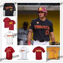 Xflsp 2022College Custom USC Trojans Baseball Jersey 25 Mark 25 McGwire 21 Mark Prior 37 Tom Seaver 51 Randy Johnson 34 Barry Zito 5 Roy Smalley 8