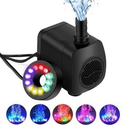 15W 800LH LED Light Household UltraQuiet Submersible Water Fountain Pump Philtre Fish Pond rium Tank Y200917