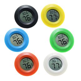 Hygrometer Mini Thermometer Fridge Hygrometer Portable Digital Temperature Instruments Acrylic Round Hygrometers Humidity Monitor Metre Detector