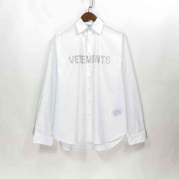 Tide Legal Brand Weitemeng Items Glittering Pink Letters Men's and Women's Casual Loose Long Sleeved White Shirt