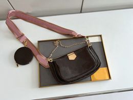 Deluxe Mini Gift Bag Brown Pink Multi Pocket Shoulder Bag Wallet little women's favorite cross strap 2022 hh44823