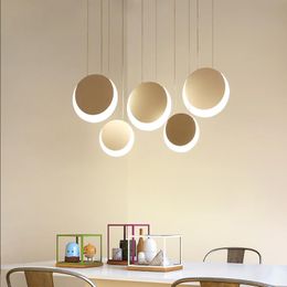 Pendant Lamps Chandelier Light For Dining Room Modern Circle White Living Kitchen Home Restaurant Illumination Bar Cafe Hanging LampPendant