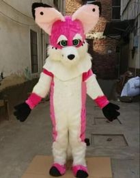 2022 High quality Long Plush Husky Dog Fox Fursuit Mascot Costume Halloween Christmas Fancy Party Dress Cartoon Character Suit Carnival Unisex Adults Outfit