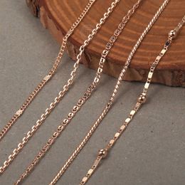 gold chain for wedding UK - 2mm 3mm Wide Thin Necklace Choker For Women Girls 585 Rose Gold Chain Female Wedding Party Jewelry Gifts 50cm Dcn16