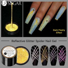 NXY Nail Gel Reflective Glitter Polish Sparkling Effect Wire Web Silk Line Drawing Art Painting Varnish 0328