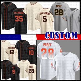 Buster Posey Brandon Crawford San Francisco Baseball Jersey Mike Yastrzemski Will Clark Brandon Belt Joey Bart Curt Casali Austin Slater Jaylin Davis Carlos Rodon