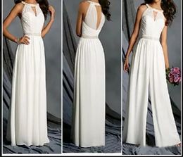 New Arrival Chiffon Jumpsuit Floor Length Crystal Sash Elegant For Evening Party 2022 Custom Made Cloth