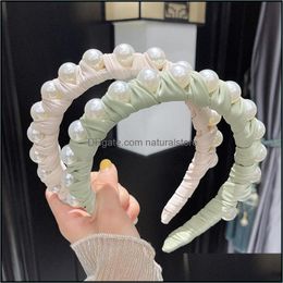 -2022 Big Pearl Winding Headband Moda Acessórios de Cabelo Feminino Trend Street S Hairband Boutique Hoop Headwear para Mulheres Nova Drop entrega 2