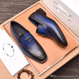 A2 Men Fashion Designer British Style Leather Scarpe puntate Business Wedding Formale Abito di lusso Maschio Maschio comodo Falti Spazza