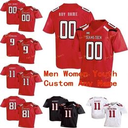 Thr Custom Texas Tech College Football Jersey 55 E.J. Holub 56 Jack Anderson 58 Madison Akamnonu 62 Le'Raven Clark Men Women Youth Stitched