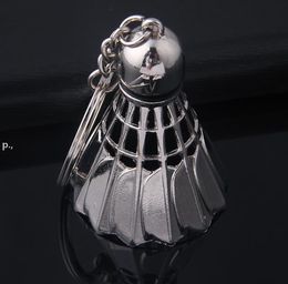 Metal Badminton Shaped Keychains Novelty Ball Keyrings Sports Gifts ZZE13474