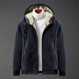 wool hoodie men's lamb wool hooded hoody Cashmere sweatshirts plus velvet thickening elderly large size winter clothing L-8xl 210924