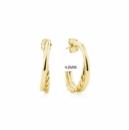 Simple C- Shaped Twisted Earrings Stainless Steel Women's Earrings 18K Gold Plating Steels Earrings