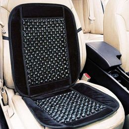 Car Seat Covers 35x17 Inches Wooden Beaded Plush Velvet Cover Premium Comfort Massage Cool Cushion Auto Interior Accessories