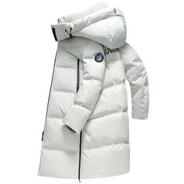 2022 Winter Snow Down Jacket Men Casual Thick Warm Parkas Hooded Coats Multi-pocket Duck Down Windbreaker Jackets Overcoat White Big Size