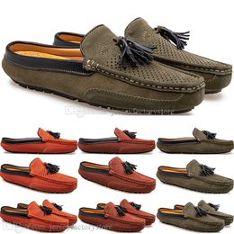 Primavera Verão Nova Moda Estilo Britânico Mens Lona Casual Pé Shoes de Ervilhas Slippers Manuse Cem Estudante de Lazer Homens Preguiçoso Drive Overshoes Respirável 38-47 2149