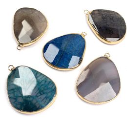 Charms Natural Stripe Agates Pendant Irregular Shape Exquisite Pendants For Jewelry Making DIY Necklace Handmade Charm 20x30mmCharms