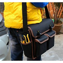 Wholsale Brand Black Thicken Ox Multi Funtional Hardware Toolkit Shoulder Strap Tool Bag Backpack 12001571 Y200324