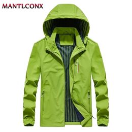MANTLCONX Summer Outdoor Sun Protection Hooded Jacket Breathable Quick Dry Hooded Coat Men Sports Tactical Jacket Spring 210923