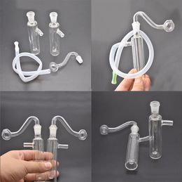 Wholesale mini travel pocket 10mm female glass rig dab bong with oil burner bowl and silicone hose straw