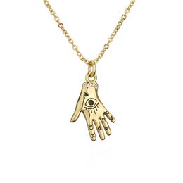 Pendant Necklaces Chain Jewellery Set Copper Plated 18K Gold Palm Eye NecklacePendant