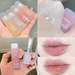 Lip Gloss Transparent Oil Glass Sweet Smell Non-sticky Moisturises Tint Plumper Care Serum Primer Big Brush HeadLipLip