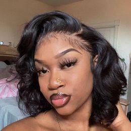 Human Hair Wigs Short Bob Wig For Black Women Brazilian Pre Plucked With Baby Hair Body Wave